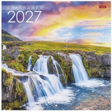 Календарь настенный 2027 г. 30х30 см. Водопады