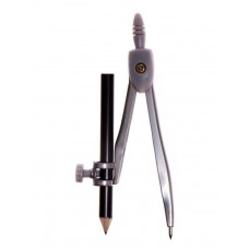 Циркуль металлический 125 мм., с карандашом, в пластиковом пенале