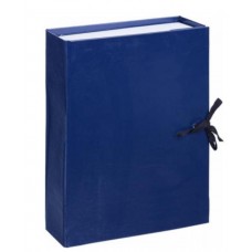 Короб архивный с завязками А4, корешок 80 мм. Calligrata, бумвинил, синий